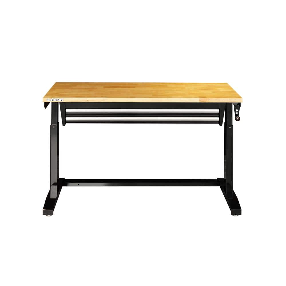 Buy 46 in. Adjustable Height Work Table with 2Drawers in Black Online