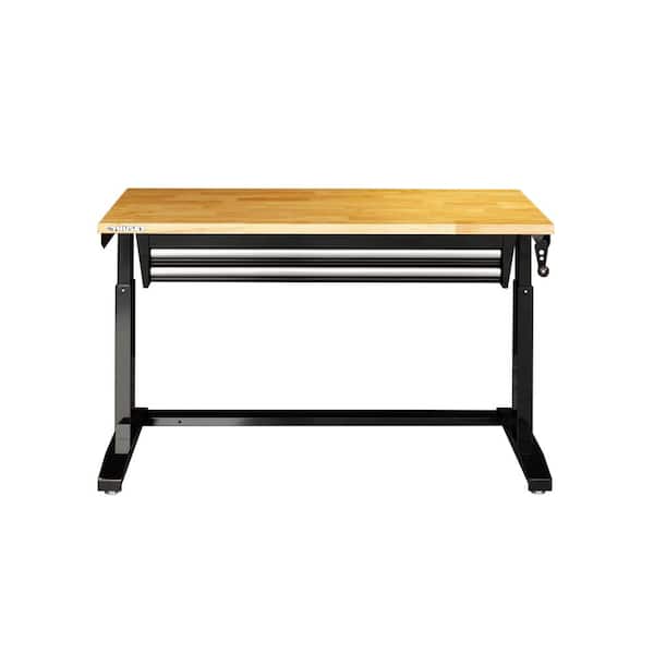 Husky 46 in. Adjustable Height Work Table with 2 Drawers in Black