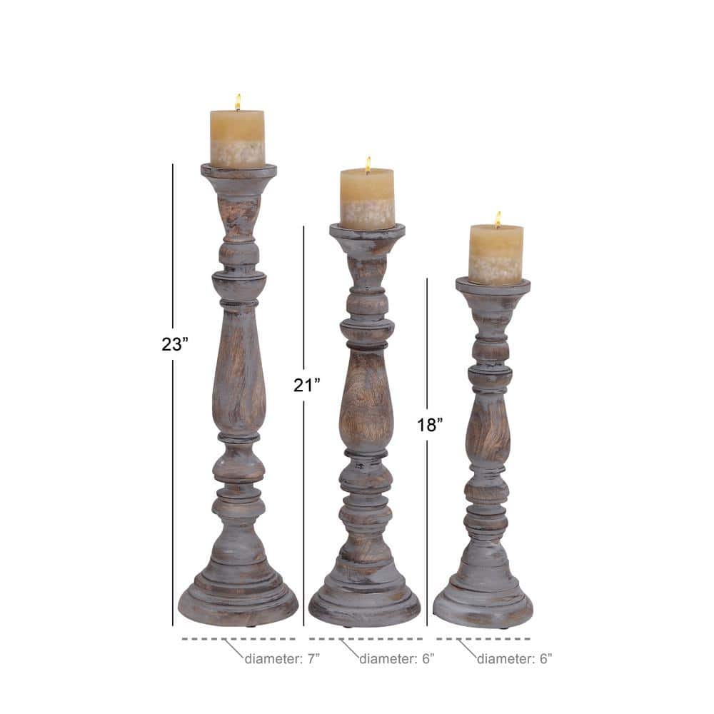 Rustic Elegance Tall Wooden Candle Lantern, 23" Antique Finish