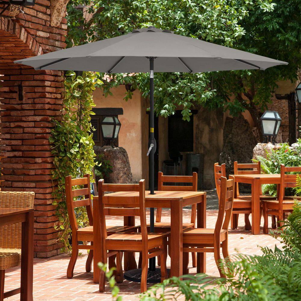 9 ft. Patio Market Umbrellas with Crank and Tilt Button in Gray price history on PriceWatchPro