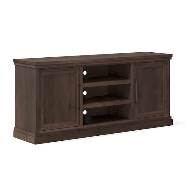 Bridgevine Home 69 in. Fully Assembled Brown TV Stand, Fits TV's up to 80 in.