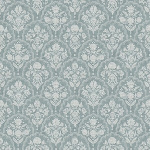 Blue Frances Blue Fishscale Wallpaper Sample