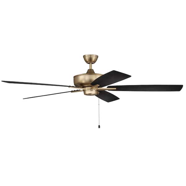 CRAFTMADE Super Pro 60 in. Indoor Dual Mount Heavy-Duty, 3-Speed Reversible Motor Ceiling Fan in Satin Brass Finish
