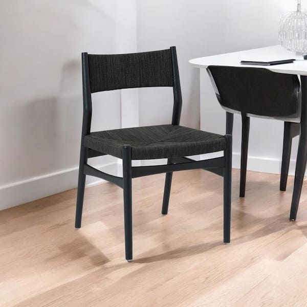 Brown and Black Wood 43 in. Pedestal Dining Table Seats 4