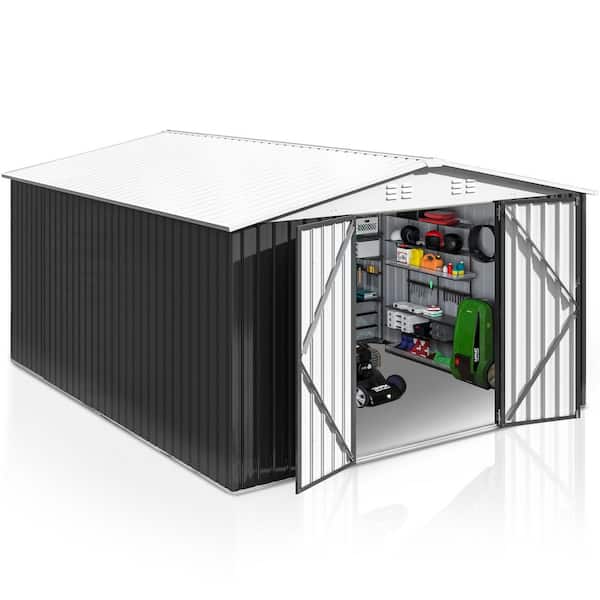 VIWAT 12 ft. W x 10 ft. D Outdoor Metal Shed Storage with