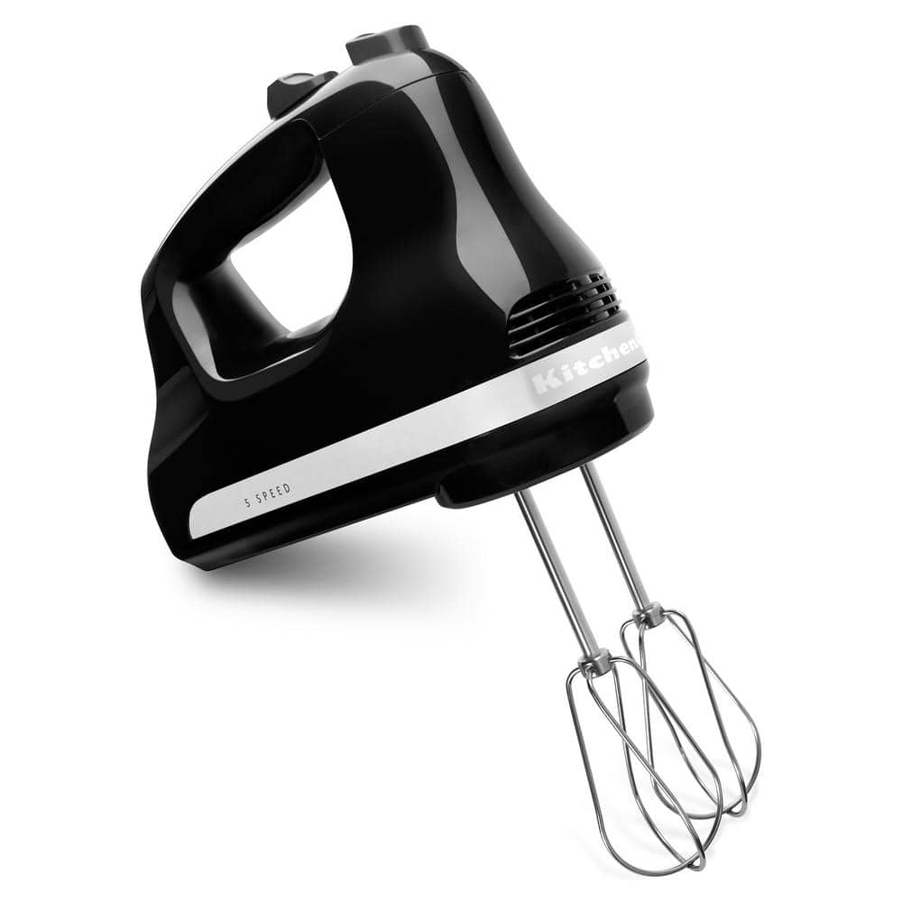 KitchenAid Ultra Power 5-Speed Onyx Black Hand Mixer with 2 Stainless Steel Beaters KHM512OB The Home Depot