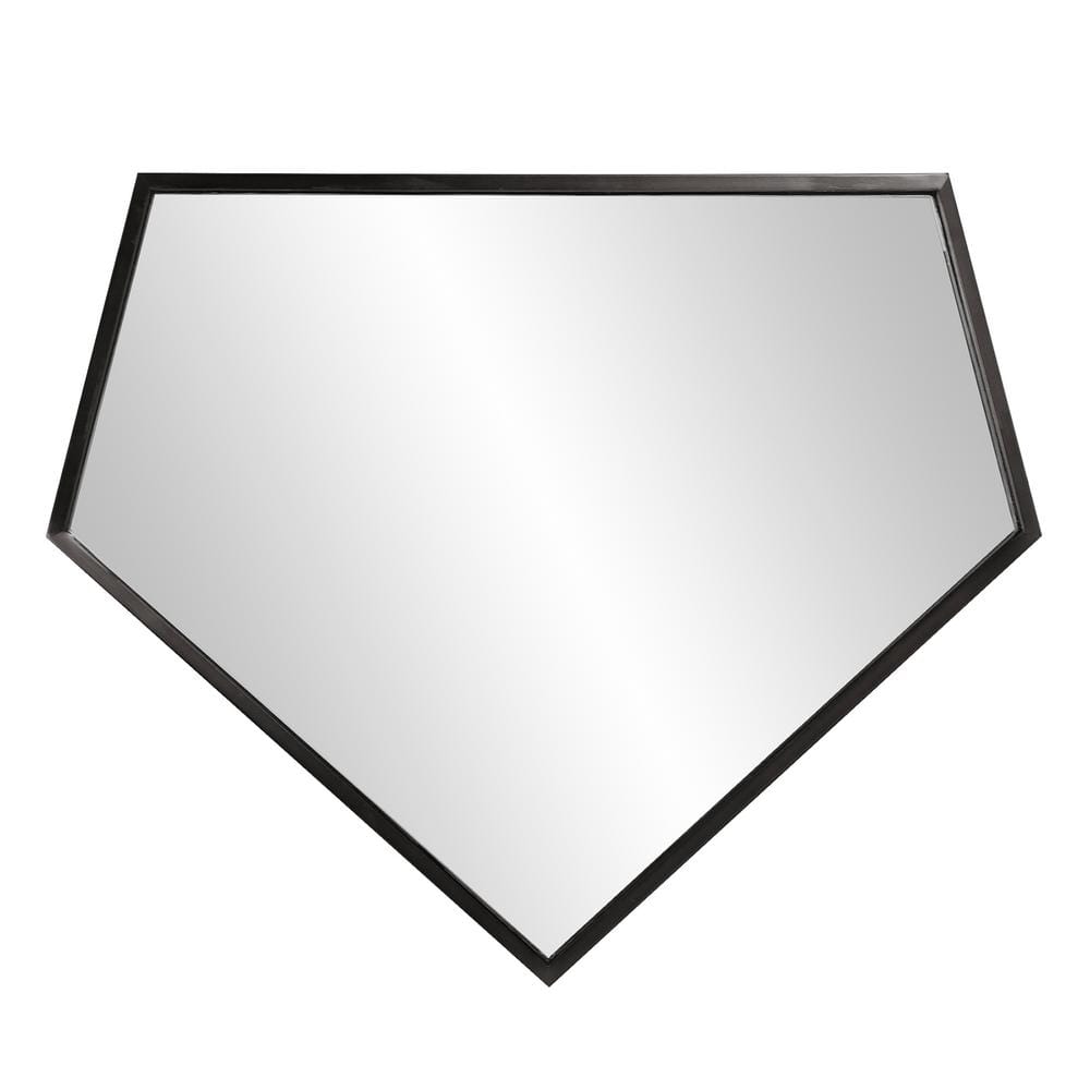 UPC 848635000114 product image for Small Irregular Brushed Black Hooks Art Deco Mirror (17 in. H x 21 in. W) | upcitemdb.com