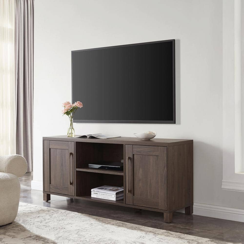 Alder Brown Modern MDF TV Stand with Cabinets