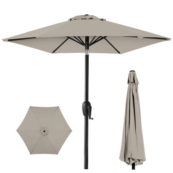 10 ft. crestridge steel market outdoor patio umbrella in sling Best Choice Products Seaglass 10 ft. Steel Market Patio Umbrella with Crank  and Tilt SKY7709