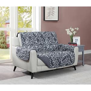 Branches Graphite Microfiber One-Piece Relaxed Fit Love Seat Furniture Protector