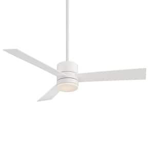 San Francisco 52 in. Integrated LED Indoor and Outdoor 3-Blade Smart Ceiling Fan Matte White with Remote 3000k