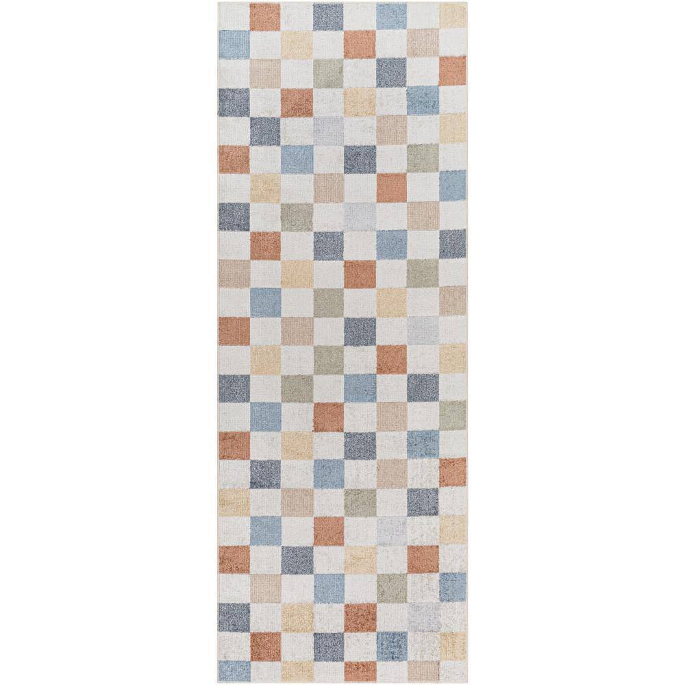 StyleWell Harley Beige 2 ft. 7 in. x 7 ft. Checkered Runner Area Rug  3123457 - The Home Depot