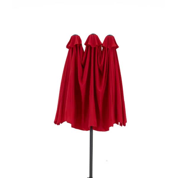 Unbranded 15 ft. x 8.9 ft. Market Outdoor Patio Umbrella in Red