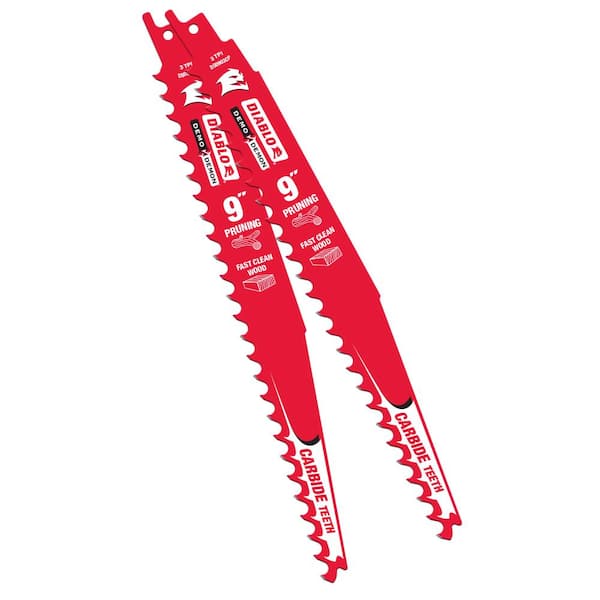 DIABLO 9 in. Carbide Pruning and Clean Wood Cutting Reciprocating Saw Blade (2-Pack)