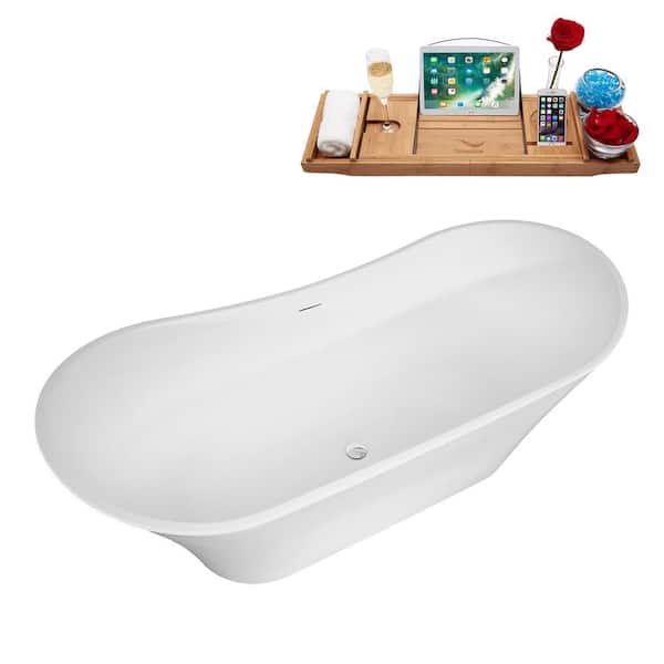 Streamline 67 in. x 31 in. Acrylic Freestanding Soaking Bathtub in