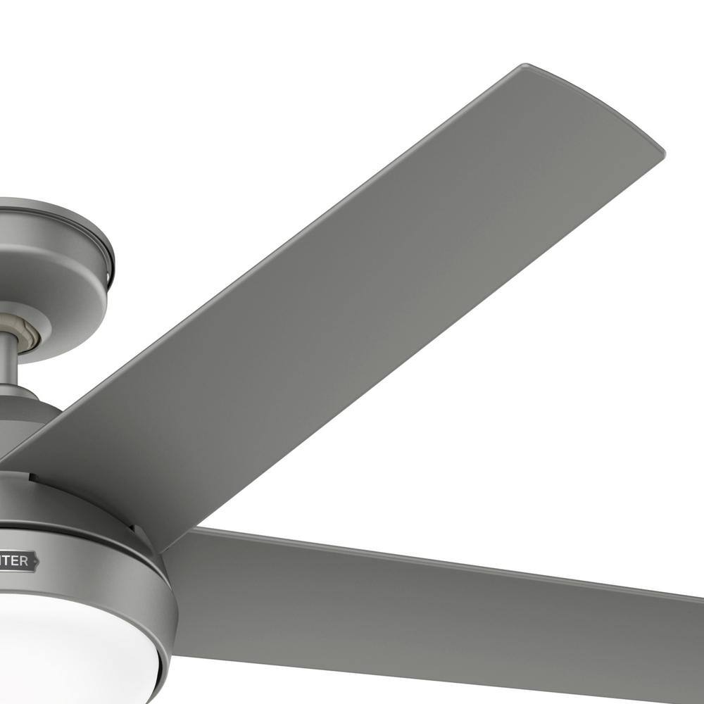 Skyflow 52" Matte Silver 5-Blade Ceiling Fan with LED Light and Remote