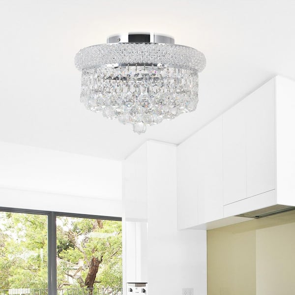 Empire 3 Light Flush Mount With Chrome Finish