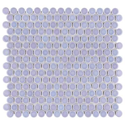 Hudson Penny Round Lavender 12 in. x 12 in. Porcelain Mosaic Tile (10.74 sq. ft. / Case)