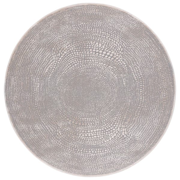 Meadow 5 ft. x 5 ft. Ivory/Gray Abstract Round Rug