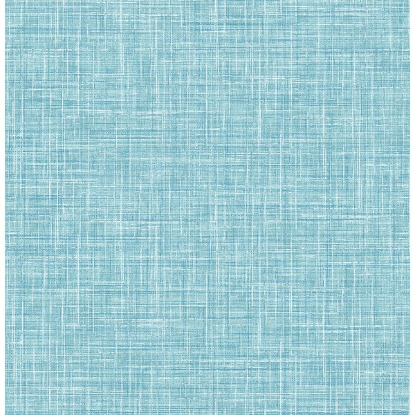 A-Street Prints Emerson Light Blue Faux Linen Wallpaper Sample