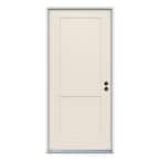 36 in. x 80 in. 2-Panel Craftsman Primed Steel Prehung Left-Hand Inswing Front Door