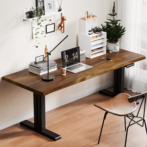8 ft. L x 25 in. D Finished Saman Solid Wood Butcher Block  Countertop in with Live Edge