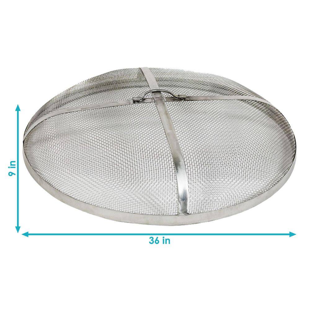 36-Inch Silver Stainless Steel Mesh Fire Pit Spark Screen Cover