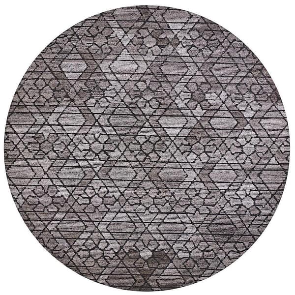 2 ft. x 8 ft. Black, Taupe Paisley Area Rug