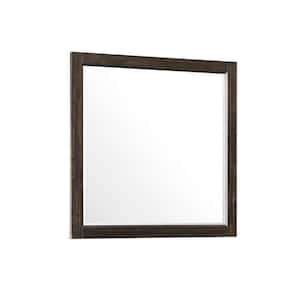 42.05 in. x 1.1 in. Square Wooden Frame Brown Dresser Mirror