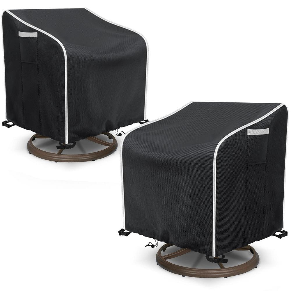 2-Piece Outdoor Rotary Lounge Chair Cover, Waterproof Patio Chair Cover, 30 in. W x 34 in. D x 38.5 in. H, Black price history on PriceWatchPro