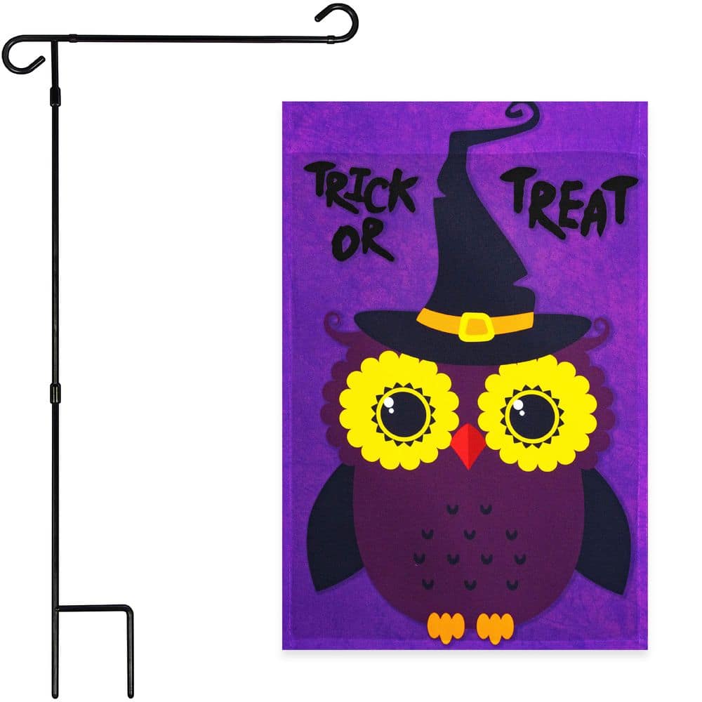 1 ft. x 1.5 ft. Polyester Trick or Treat Owl Purple with 3 ft. Black iron Flagpole price history on PriceWatchPro