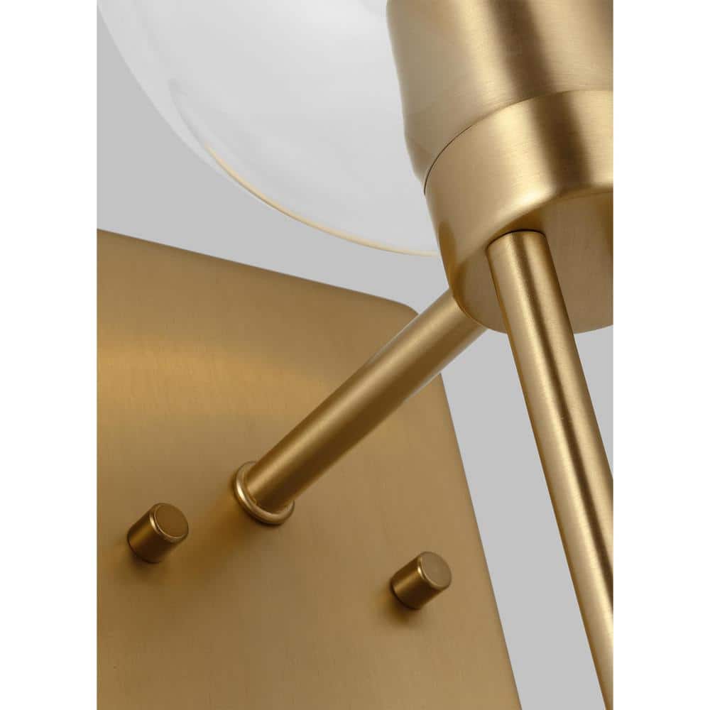 Satin Brass Clear Glass Dimmable Wall Sconce