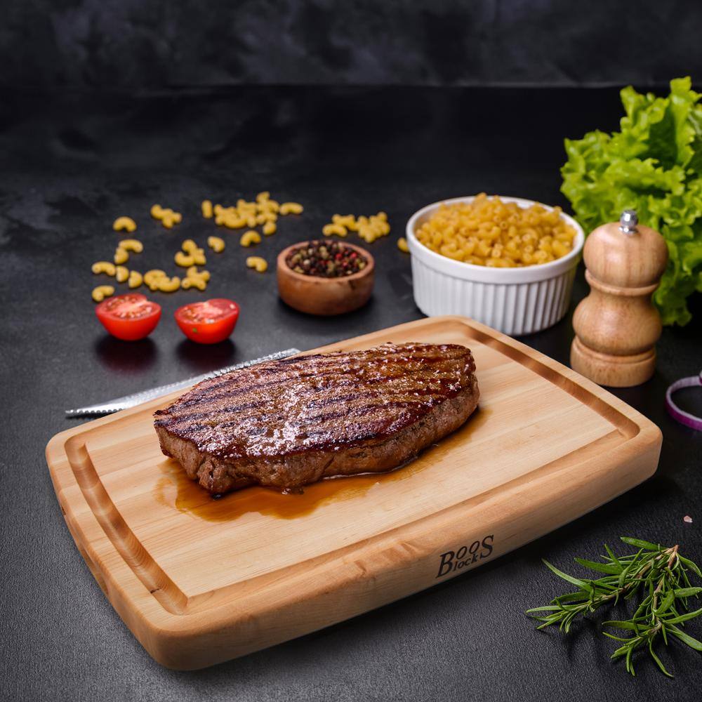 John Boos Reversible Maple Wood Cutting Board with Juice Groove