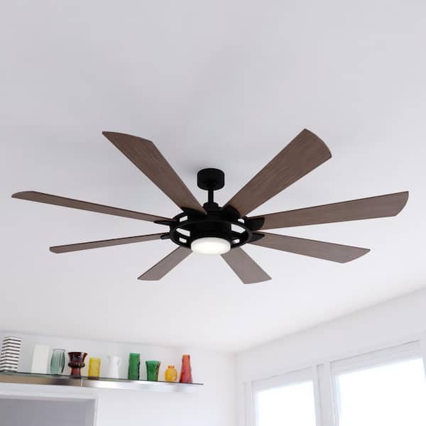 Burlington 68 in. Integrated LED Indoor Outdoor Bronze Farmhouse Windmill Ceiling Fan with Light Kit and Remote