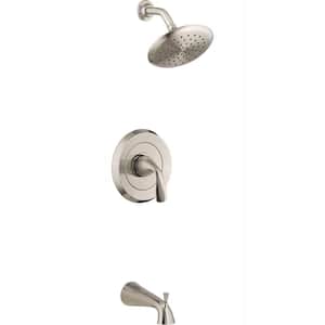 Fluent Water Saving Tub and Shower Faucet Trim Kit for Flash Rough-in Valves in Brushed Nickel (Valve Not Included)