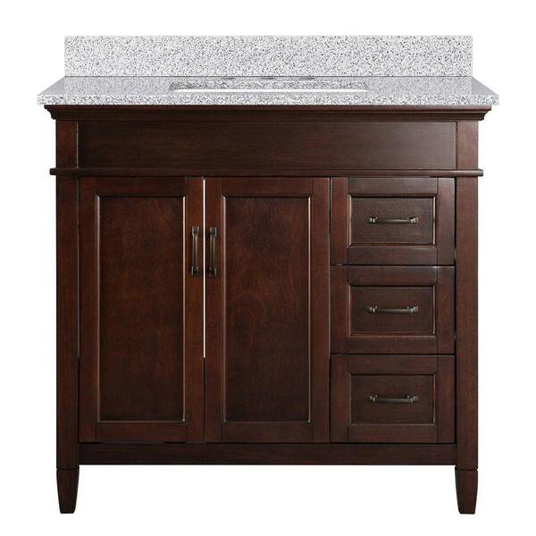Home Decorators Collection Ashburn 37 in. Single Sink Mahogany Bath Vanity with Napoli Granite Top (Assembled)