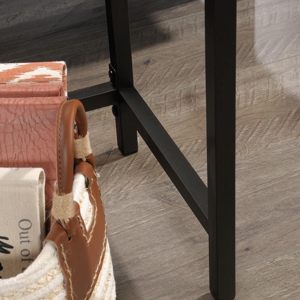 Sindoori Mango & Black Metal Industrial Console Table with Storage