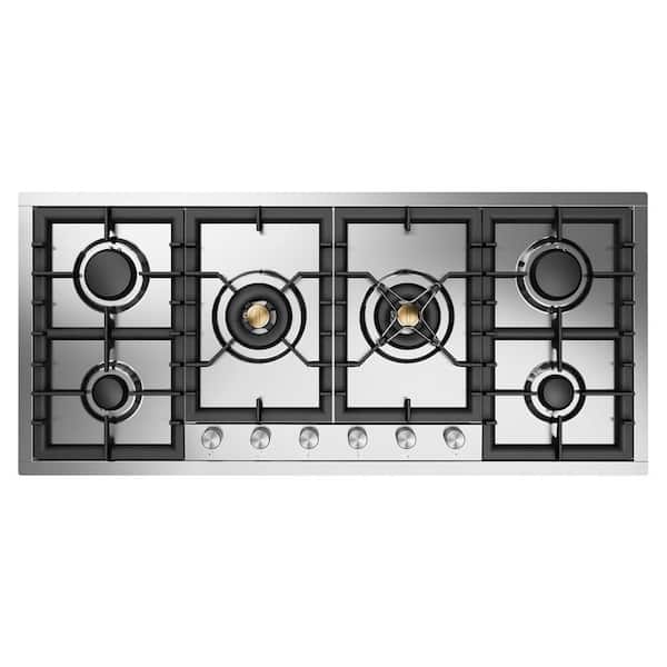 Professional Plus II 48 in. Built in Gas Cooktop with 6-Sealed Burners in Stainless Steel