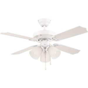 42 in. Indoor Dual Mount Ceiling Fan, 4 in. Blades, White