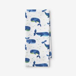 Company Cotton Novelty Whale Days Blue Cotton Tea Towel