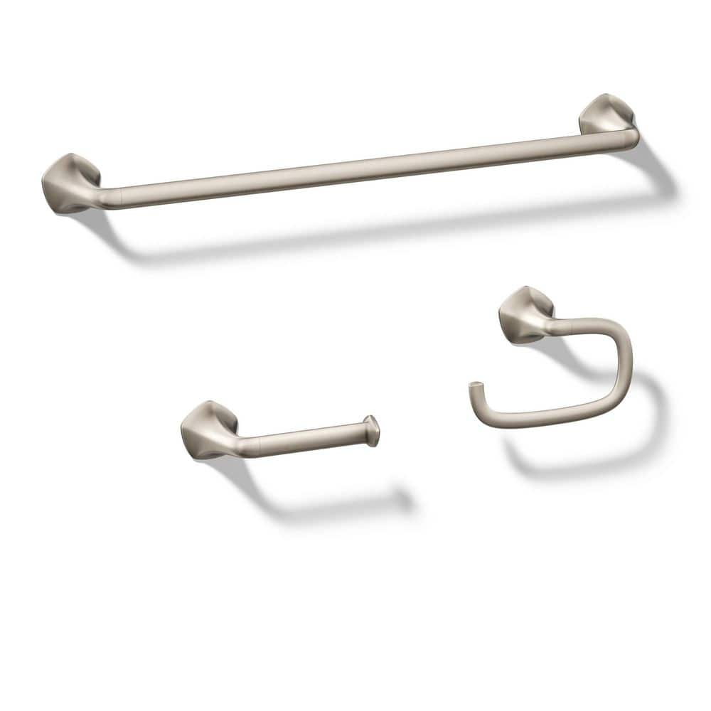 KOHLER Sundae 3-Piece Bath Hardware Set in Vibrant Brushed Nickel