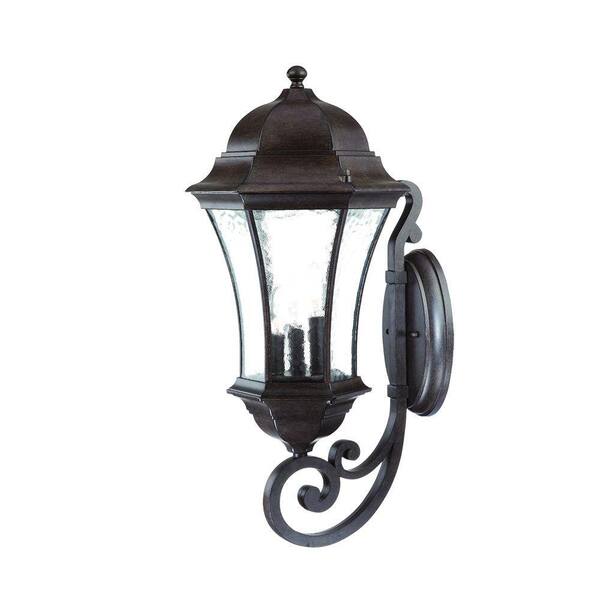 Acclaim Lighting Waverly Collection 3-Light Black Coral Outdoor Wall Lantern Sconce