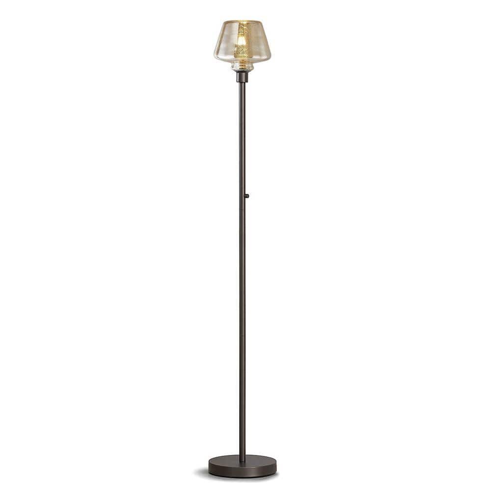 コーヒメーカートLightLED HomeGlam Cafe 71 in. Dark Bronze LED Dimmable Torchiere Floor Lamp