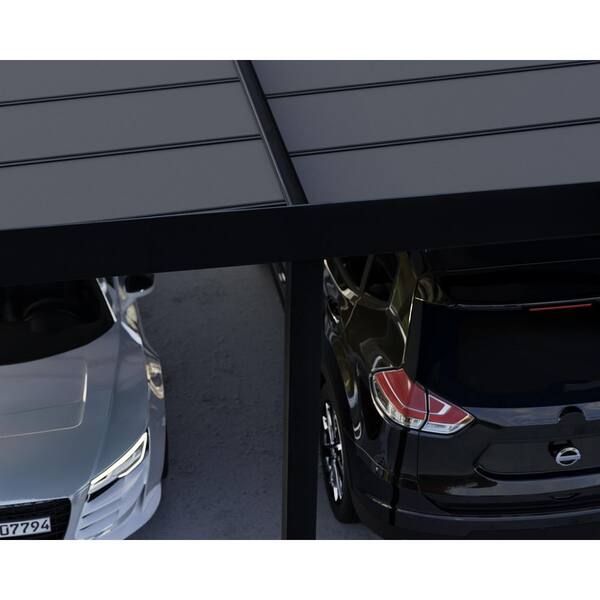 CANOPIA Oslo 20 ft. x 40 ft. Black/Gray Opaque Double Carport