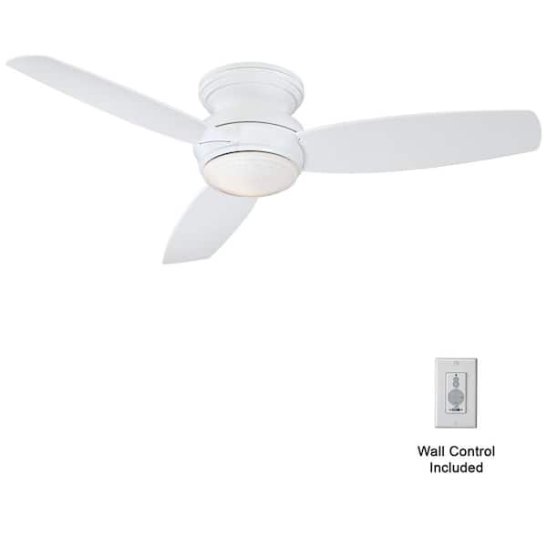 Traditional Concept 52 in. Integrated LED Indoor/Outdoor White Ceiling Fan with Light with Wall Control