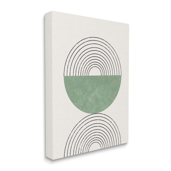 Stupell Industries "Abstract Geometric Circular Curved Art Deco" by Daphne Polselli Unframed Abstract Canvas Wall Art Print 16 in. x 20 in.