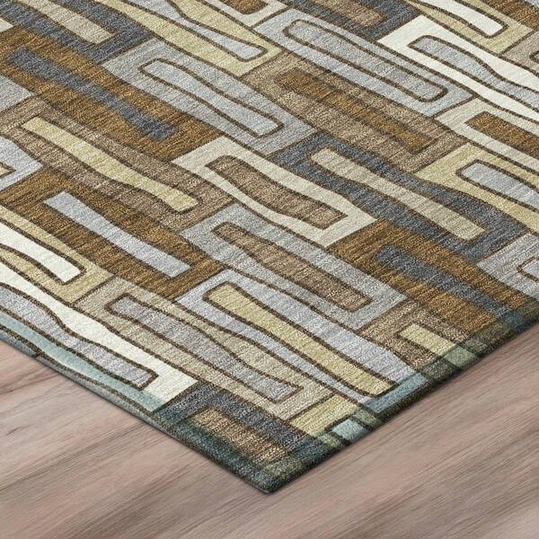 Chantille Machine Washable Indoor/Outdoor Abstract ACN3054 Chocolate 5 ft. x 7 ft. 6 in. Area Rug