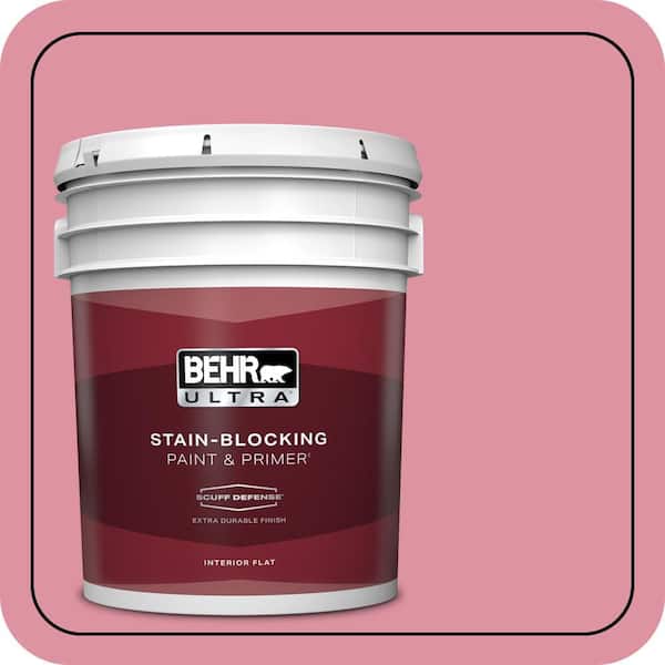 BEHR ULTRA 5 gal. #120C-3 Rose Marquis Extra Durable Flat Interior Paint & Primer
