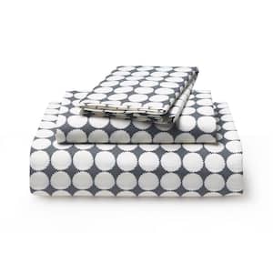Justina Blakeney Sol Y Flor 4-Piece Cream/Dark Gray Cotton Percale King Sheet Set