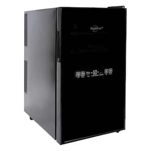 Urban Series Dual Zone Cellar Cooling Unit 18 Bottle Thermoelectric Wine Fridge in Black with One Touch Digital Control